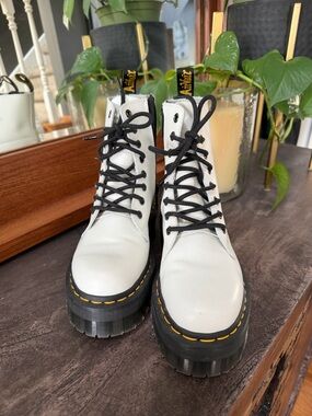 Dr Martens Jadon White Platform Boots Size 5 Womens EU 36